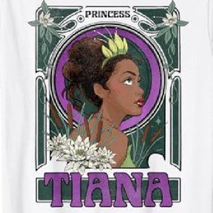NEW! Disney Women's Small The Princess & The Frog Tiana Profile Sketch T-Shirt